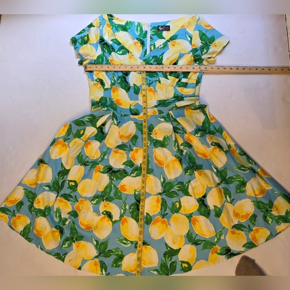 Lady voluptuous cotton blend yellow, green and pale floral dress size 18(XXL) - Picture 5 of 14